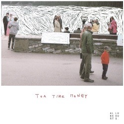 Cover von Alber Luxus - Tea Time Honey; Foto von Menschen, die auf Asphalt stehen, der Hintergrund wurde mit weißem Stift übermalt