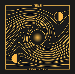 Cover von THE FAIM - Summer Is A Curse; gelbe Linien und Halbmonde vor einem schwarzen Hintergrund