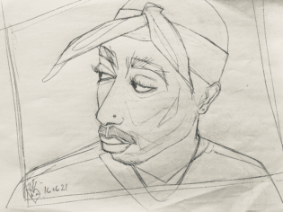 Bleistift-Portrait von Tupac