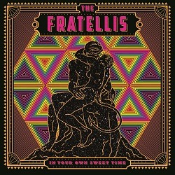 THE FRATELLIS – Stand Up Tragedy; antik wirkendes Bild zwei Figuren auf einem Stein, die sich küssen; eine von ihnen hat einen Teufelsschwanz; im Hintergrund ein psychedelisch eingefärbter Davidsstern