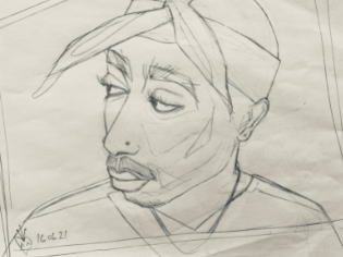 Bleistift-Portrait von Tupac