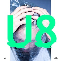 Albumcover von AB SYNDROM - U8; ein Kopf unter einer durchsichtigen Plastiktüte, davor in großer grüner Schrift "U8"
