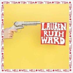Eine weiße Hand, die eine Pistole hält; am Ende des Laufs eine Fahne, auf der "Lauren Ruth Ward" steht