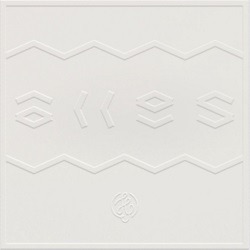 Albumcover von SIMON GROHÉ feat. Pimf - Alles; weißer Hintergrund, das Wort alles in einer Runen-ähnlichen Schrift ebenfalls in weiß, als wäre es in Papier geprägt